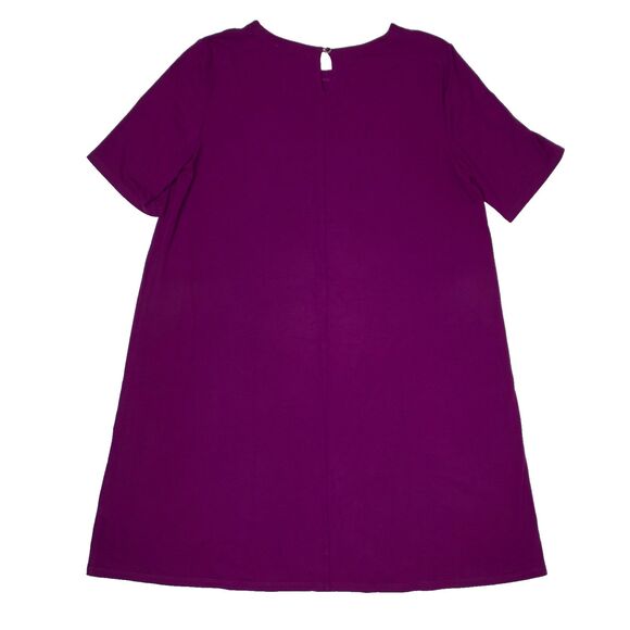Eileen Fisher Made in USA Oversized Mini Dress Dark Purple Wine Women Size M - Picture 2 of 8